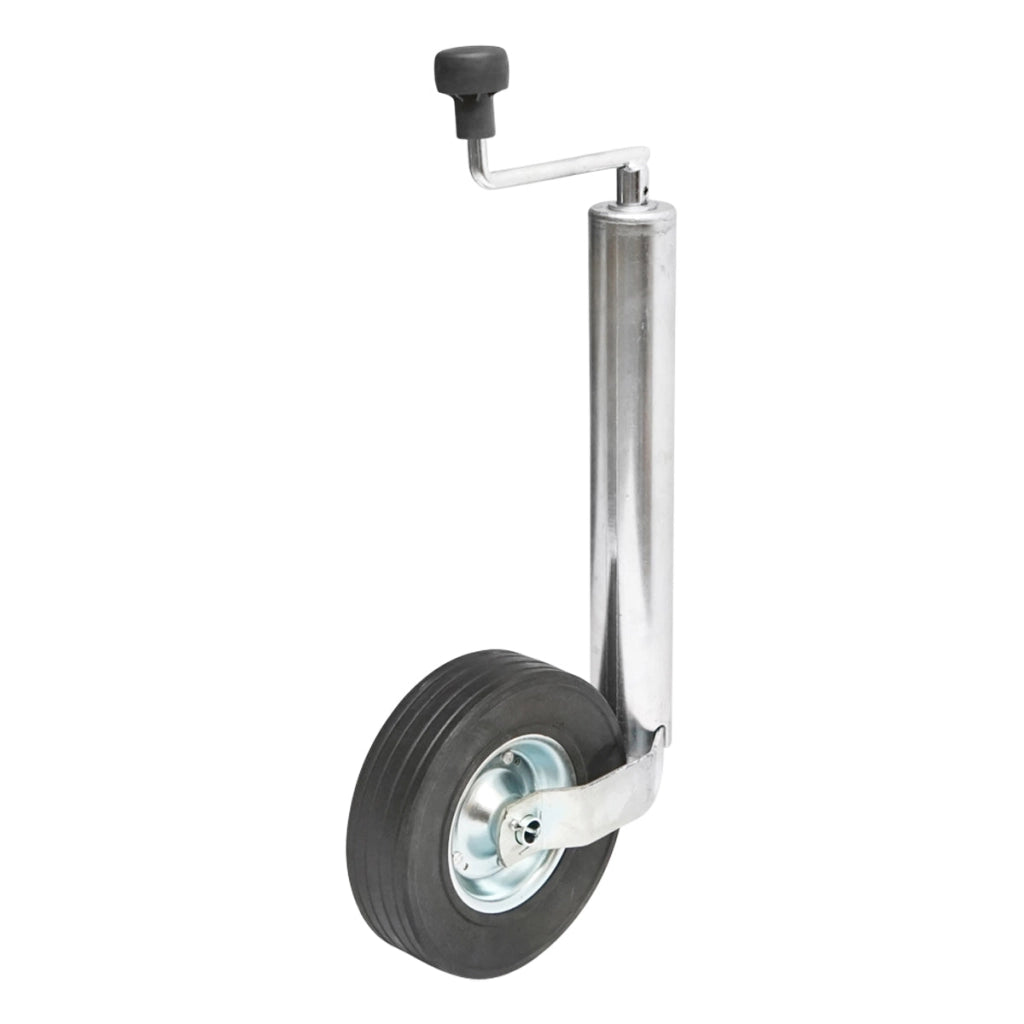 Ruota di supporto in PVC per rimorchio 200×60 mm, diametro tubo esterno 60 mm, diametro tubo interno 54 mm, carico 400 kg