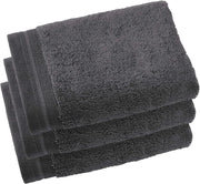 Set di 3 asciugamani in cotone lussuoso - grigio scuro - 40 x 60 cm