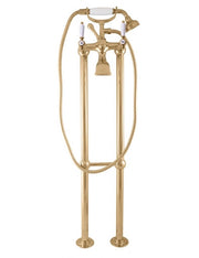 MORAVA RETRO colonna doccia con colonna in ottone dorato e maniglia in ceramica