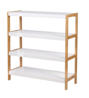 MAURY'S SCAFFALE WHITE BASSO CON 4 PIANI 70 X 26 X H75 CM E STRUTTURA BAMBOO