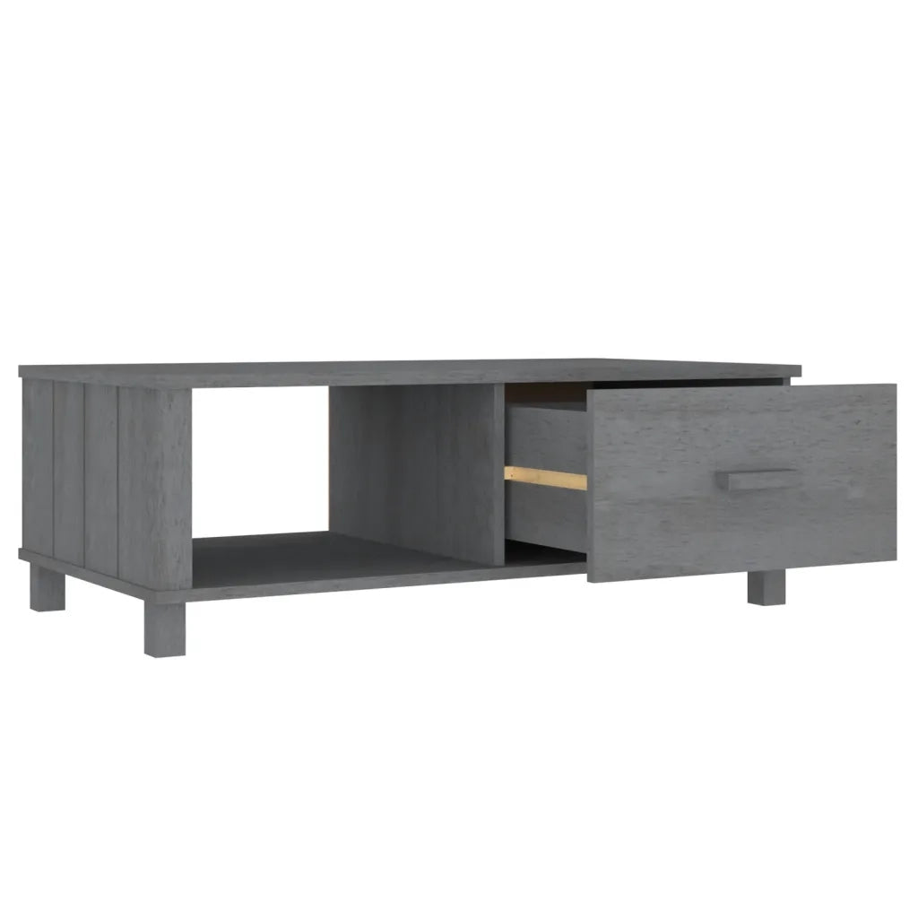 Tavolino Grigio Scuro 100x55x35 cm in Legno Massello di Pino