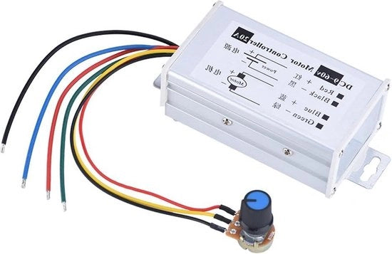 Controllore di Velocità per Motori DC 9-60V 20A 1200W 25Khz - Per Motori DC fino a 20A - Regolazione con Manopola di Regolazione