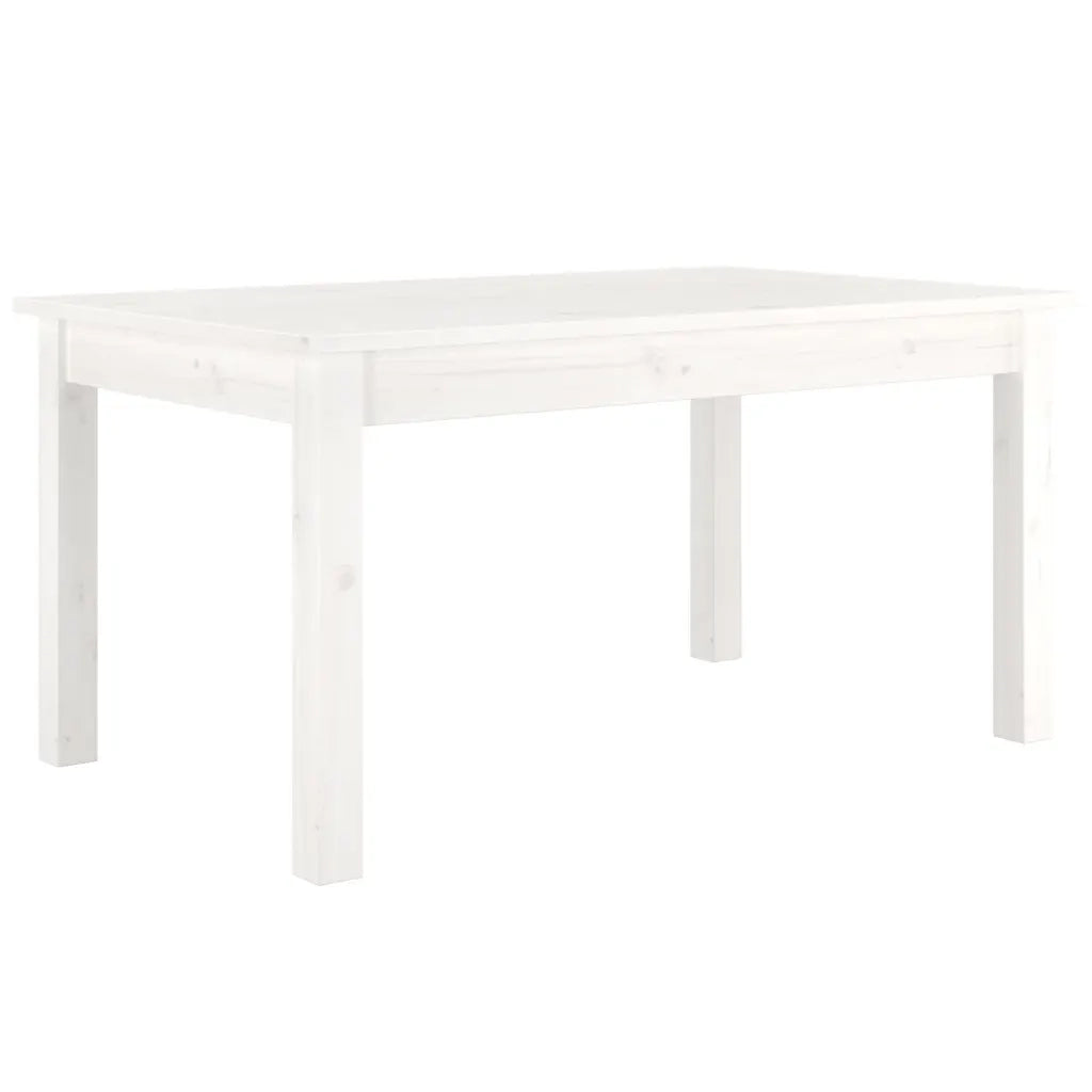 Tavolino da Salotto Bianco 80x50x40 cm Legno Massello di Pino 814280
