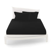 Trade Shop - Completo Da Letto Matrimoniale Tinta Unita Lenzuola Coordinato Copricuscini - Nero