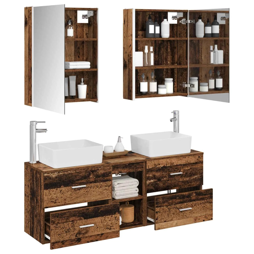 Set di mobili per il bagno 5 pcs Legno antico 3406853