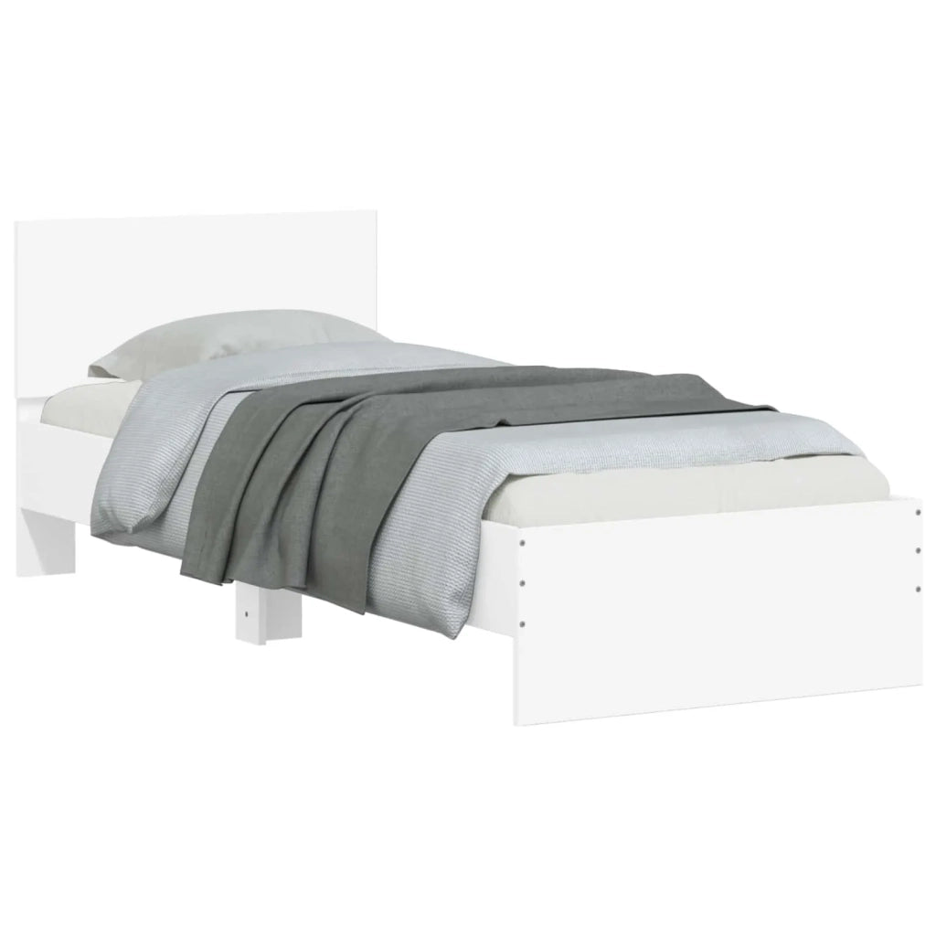 Letto singolo | Letto per adulti | Struttura letto con testata Bianco 80 x 200 cm