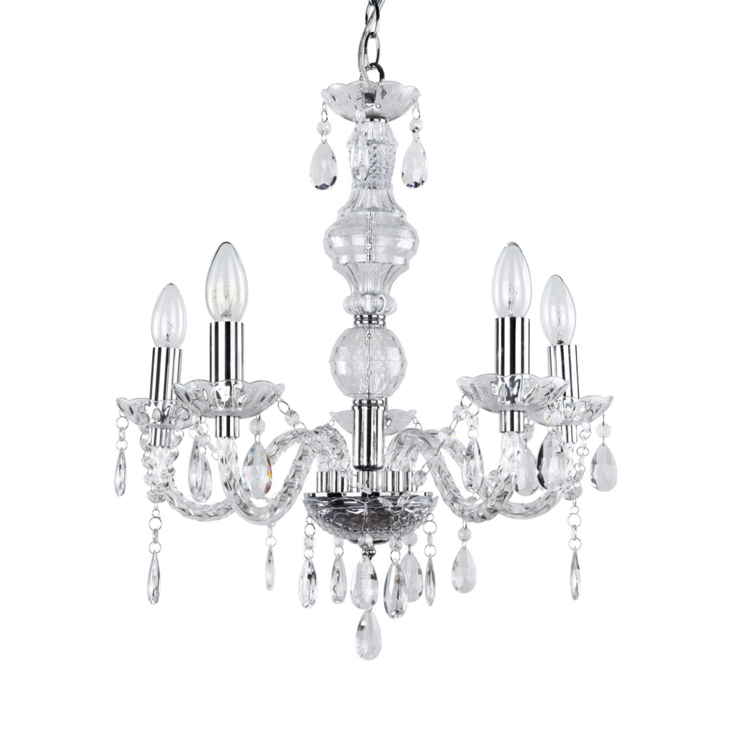 Lampadario a Corona con 5 Bracci Ø 52 cm - Colore Cromo lux.pro