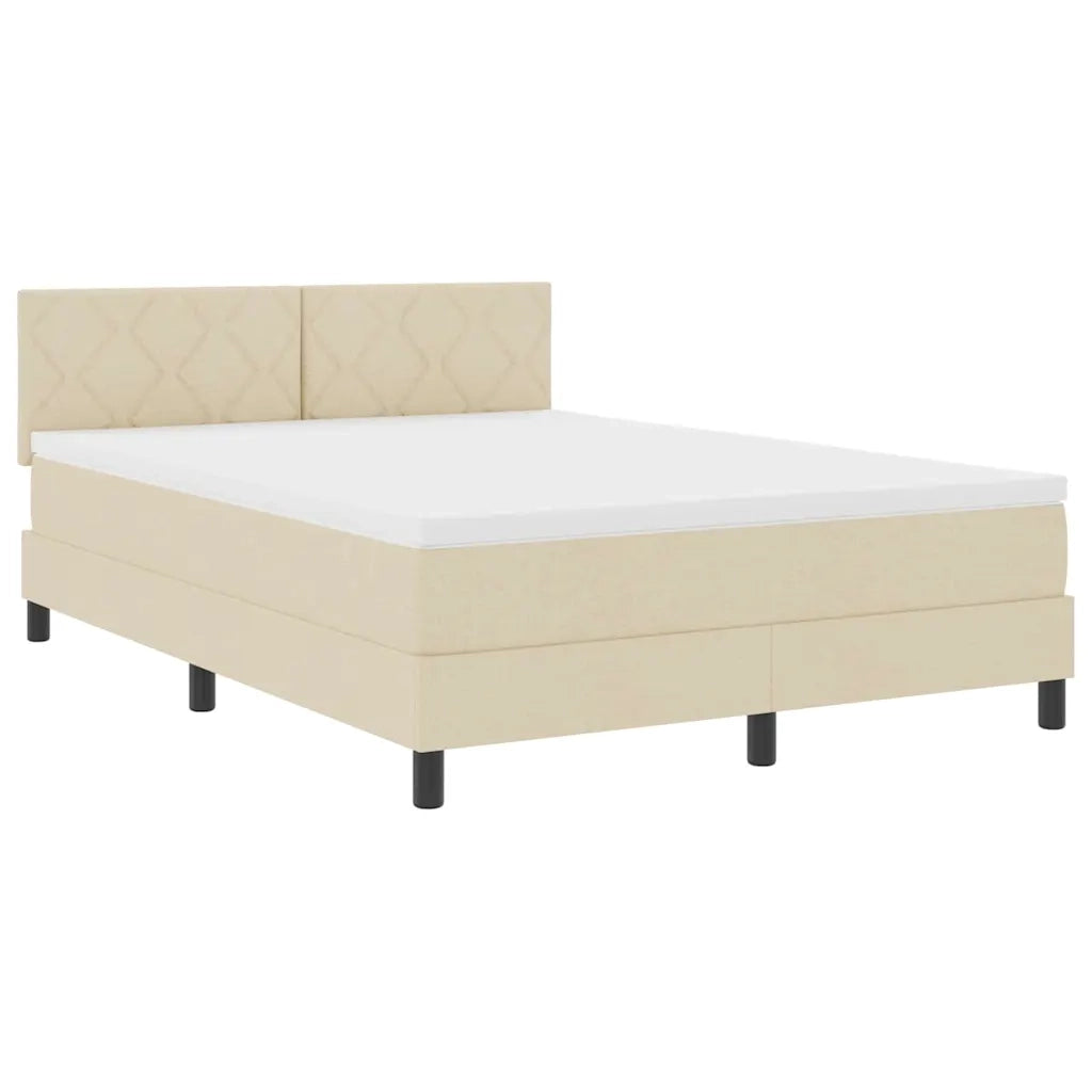 Letto a molle con cuscino Crema 160 x 200 cm Tessuto 3338781