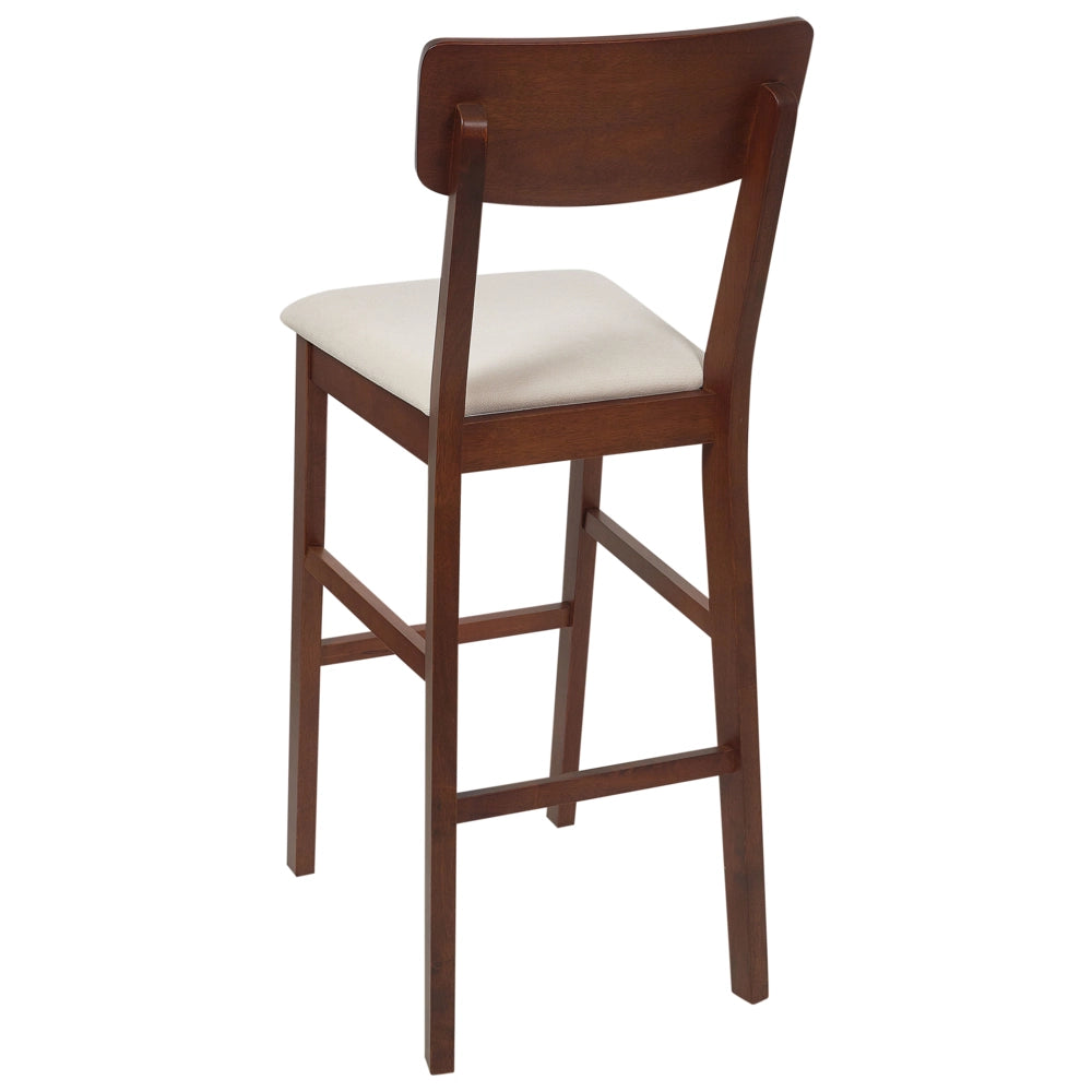 Set di 2 sedie da bar con seduta imbottita in legno scuro beige chiaro chic elegante