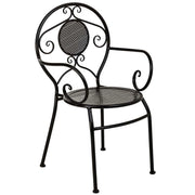 Poltrona in ferro battuto nero 58x42x88h cm