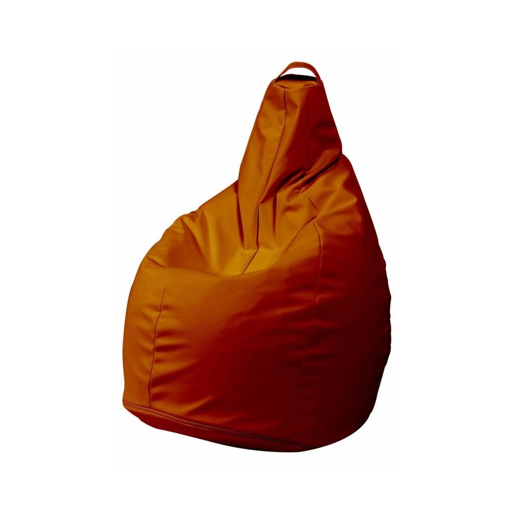 Pouf Aunter, Poltrona multiuso, Poltroncina sacco, Pouf poggiapiedi, Made in Italy, 90x90 h120 cm, Arancione