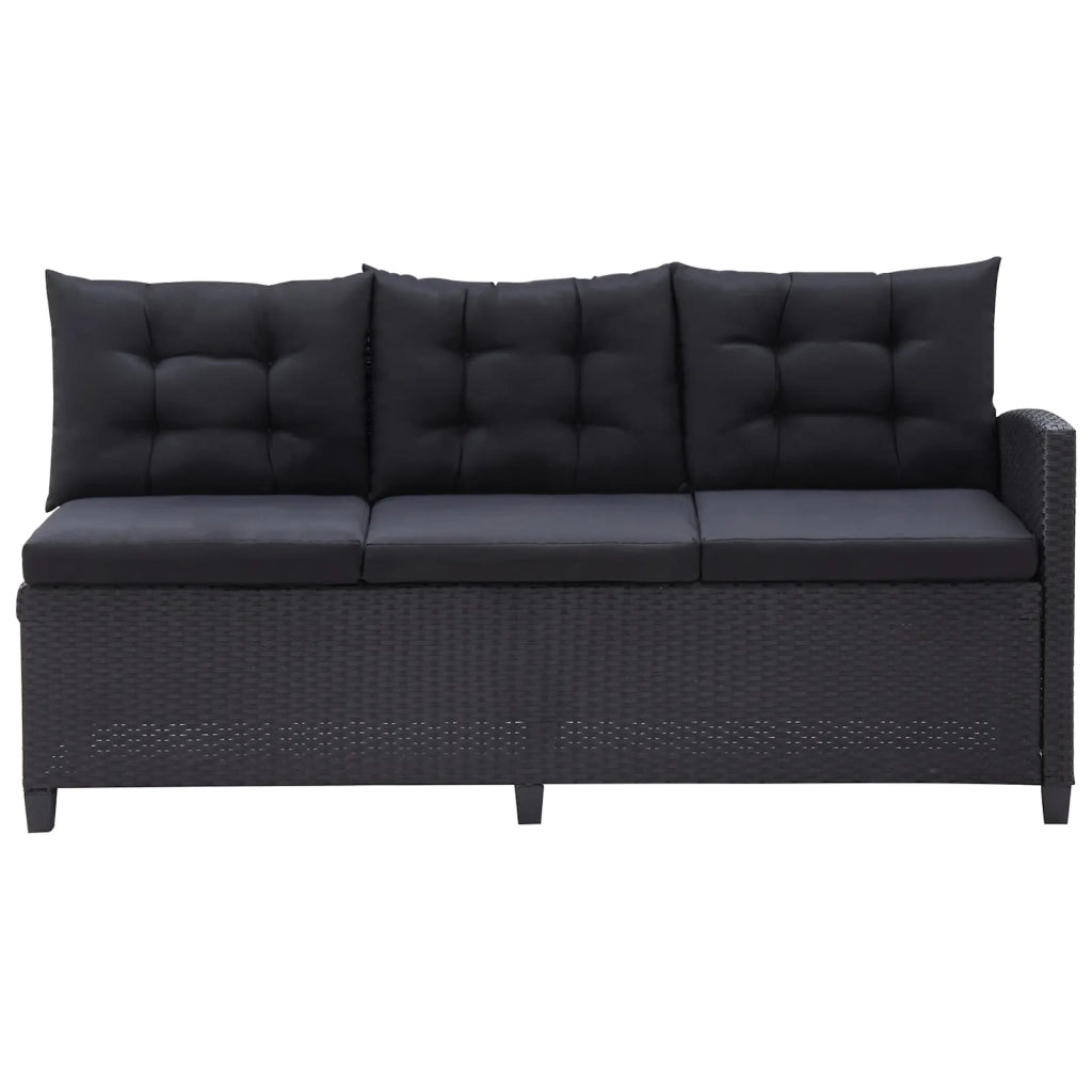 Set di mobili da esterno Nero polyrattan