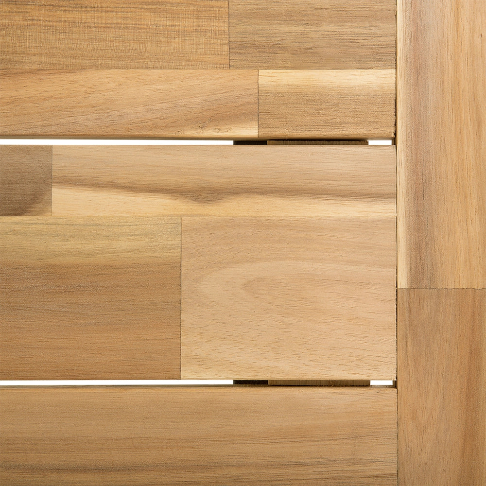 Tavolo da Pranzo Luce Legno di Acacia e Nero 170 x 80 cm Esterno Interno Moderno