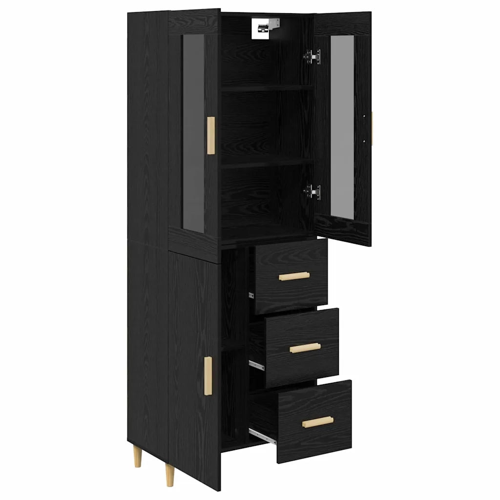 Credenza Rovere Nero 34,5 x 34 x 180 cm Legno multistrato 3416223