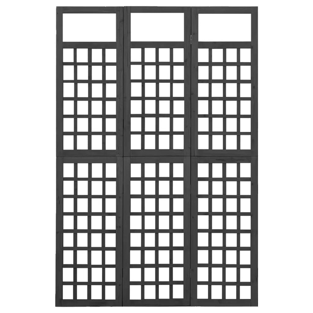 Divisorio Ambienti | Divider per stanze | Paravento a 3 Pannelli in Legno di Abete Nero 121x180 cm