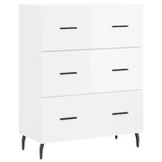 Credenza | Madia | Buffet da pranzo | Armadio da pranzo 69,5x34x90 cm in Legno Multistrato Bianco Lucido