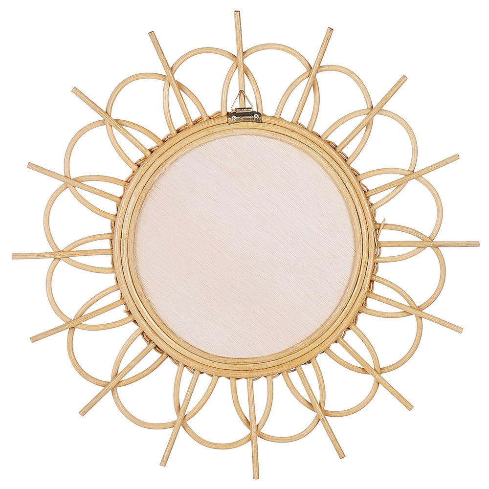 Specchio da parete Cornice in rattan naturale ø 60 cm Sunbrust Decorazione sospesa per soggiorno