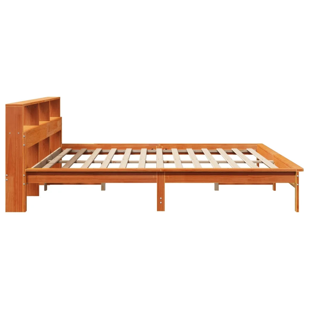 Letto senza Materasso Marrone Cera 200x200 cm in Legno di Pino