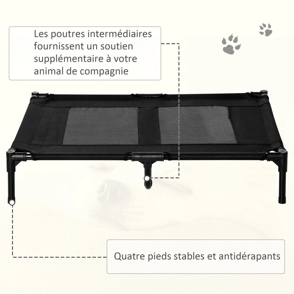 Letto per animali ¨C zephmum ¨C tessuto nero 92x76x18 cm