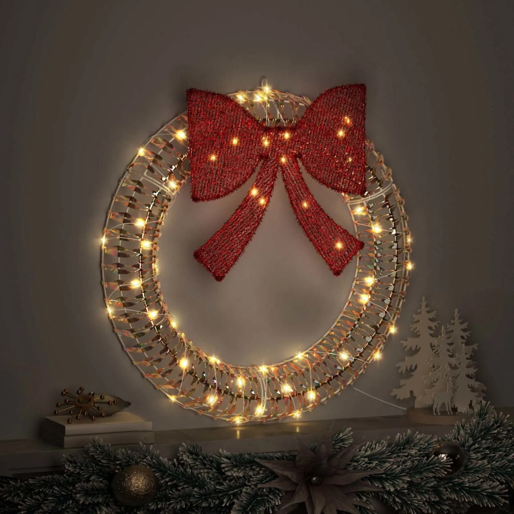 Ghirlanda con 60 LED Bianco caldo 76 x 76 x 8 cm PET CFW6936687