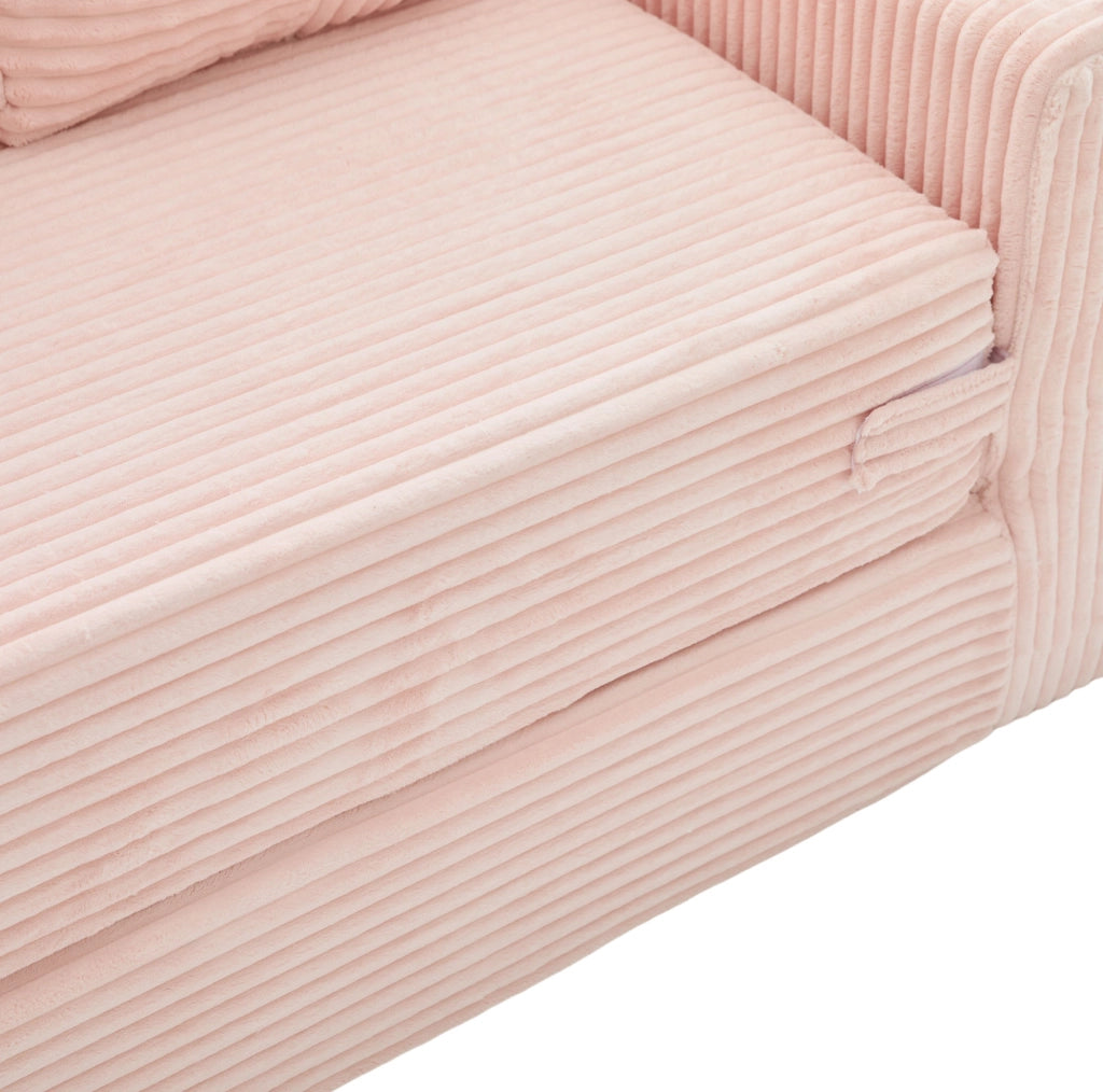 Divano modulare in velluto a coste; 172x87x64 cm; rosa