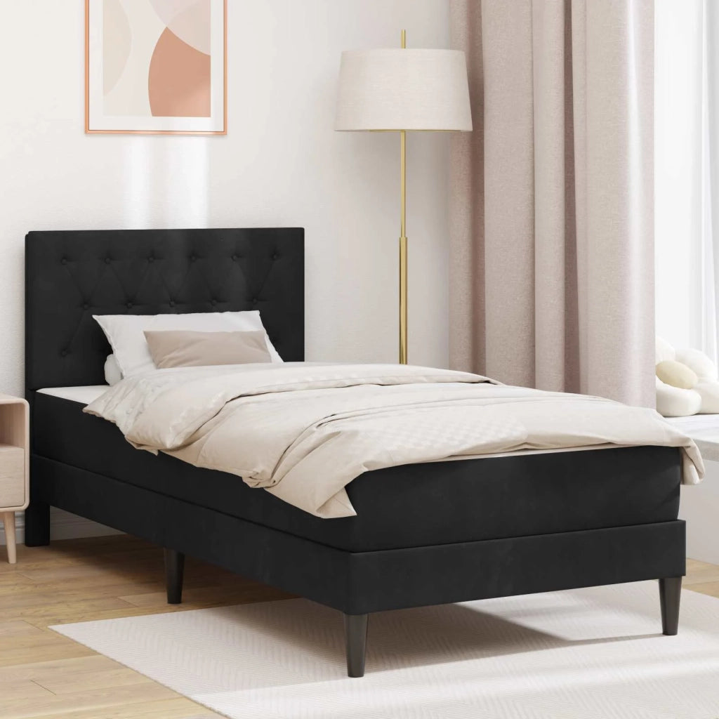 Struttura letto con materasso Nero 100 x 200 cm Velluto 3415034