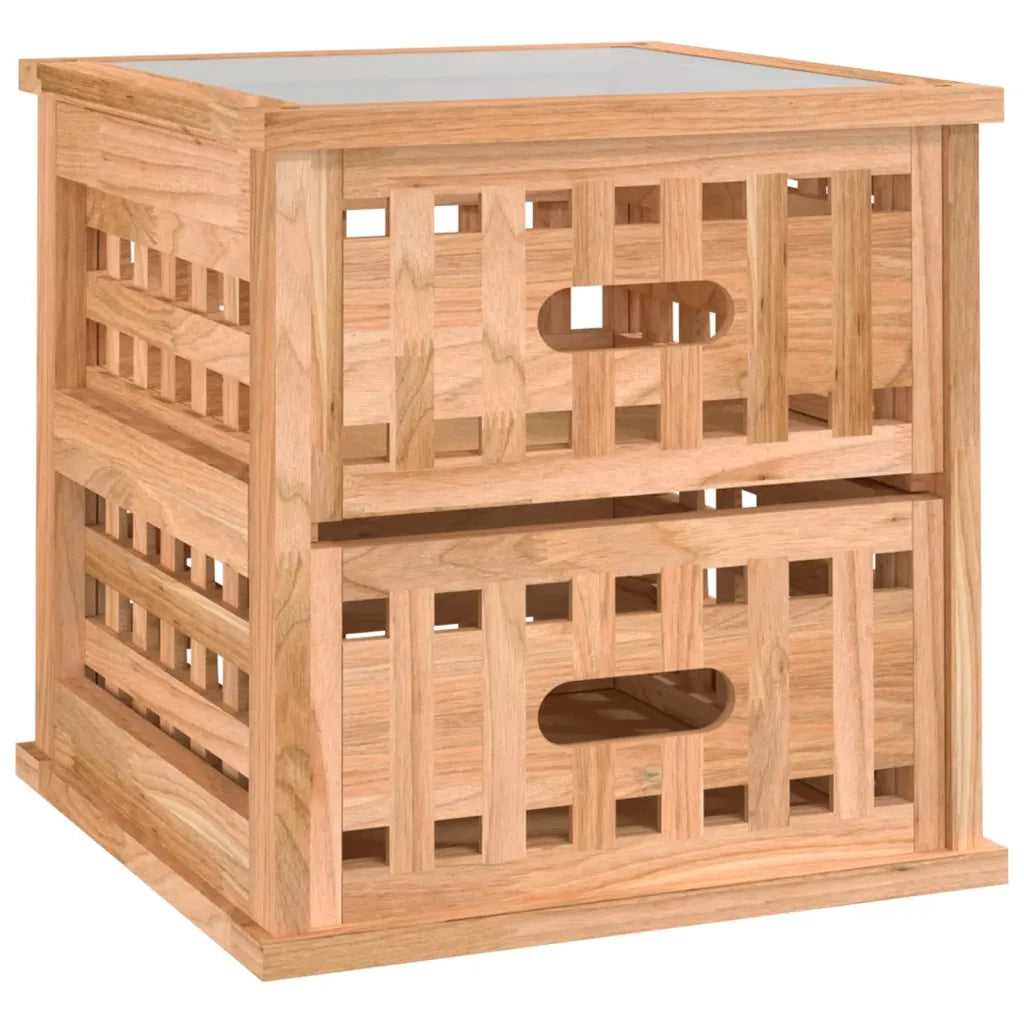 Comodino 34x34x34 cm in Legno Massello di Nocecod mxl 103389