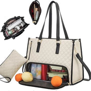 Borsa a Due Faccie per Pranzo, 15,6-inch Borsa con Camera di Isolamento per Pranzo, Borsa per Uomo e Donna, Borsa per Scuola e Ufficio, Isolante per Pranzo (beige)