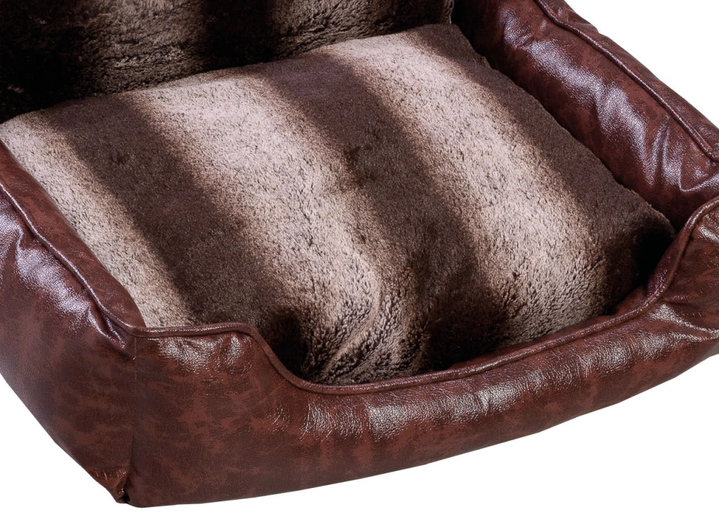 Cuccia Divanetto Cane Gatto Cuscino Morbido Peluches Effetto Cuoio Animali Elegance
