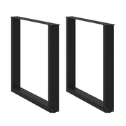 Set di 2 gambe regolabili per tavolo da pranzo a forma di U 90 x 72-73 cm stile moderno acciaio nero 02_0057432
