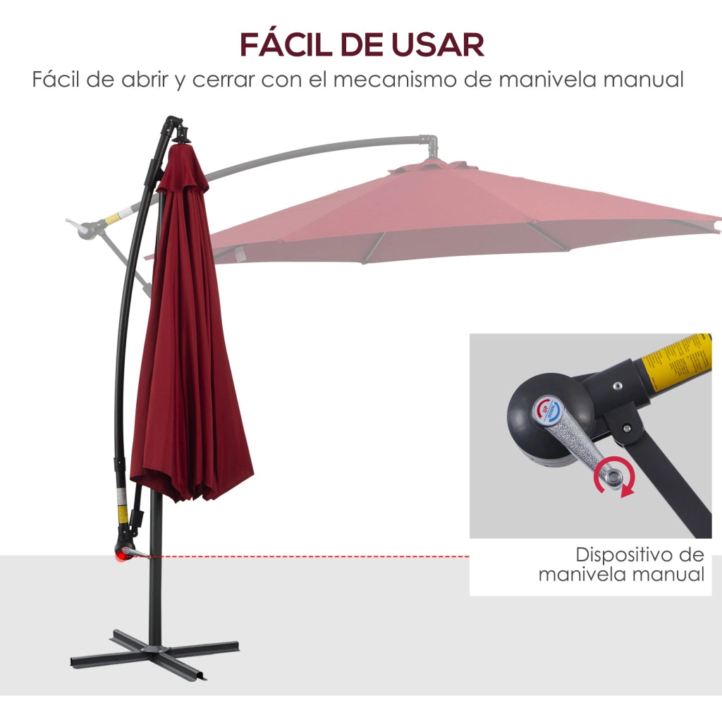 Ombrellone da Giardino Parasole Inclinabile ¨C Zephmum ¨C Grigio ?295 cm Base in Acciaio
