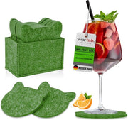 Set di sostegni in velluto per bicchieri in forma di gatto - con scatola di conservazione, sostegni in velluto per bicchieri, tazze, bar, bicchiere - Ø 10cm sostegni per tavolo in velluto per bicchieri