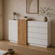Madia Hadarari, Credenza 4 Cassetti, 160x45x94h cm Bianco