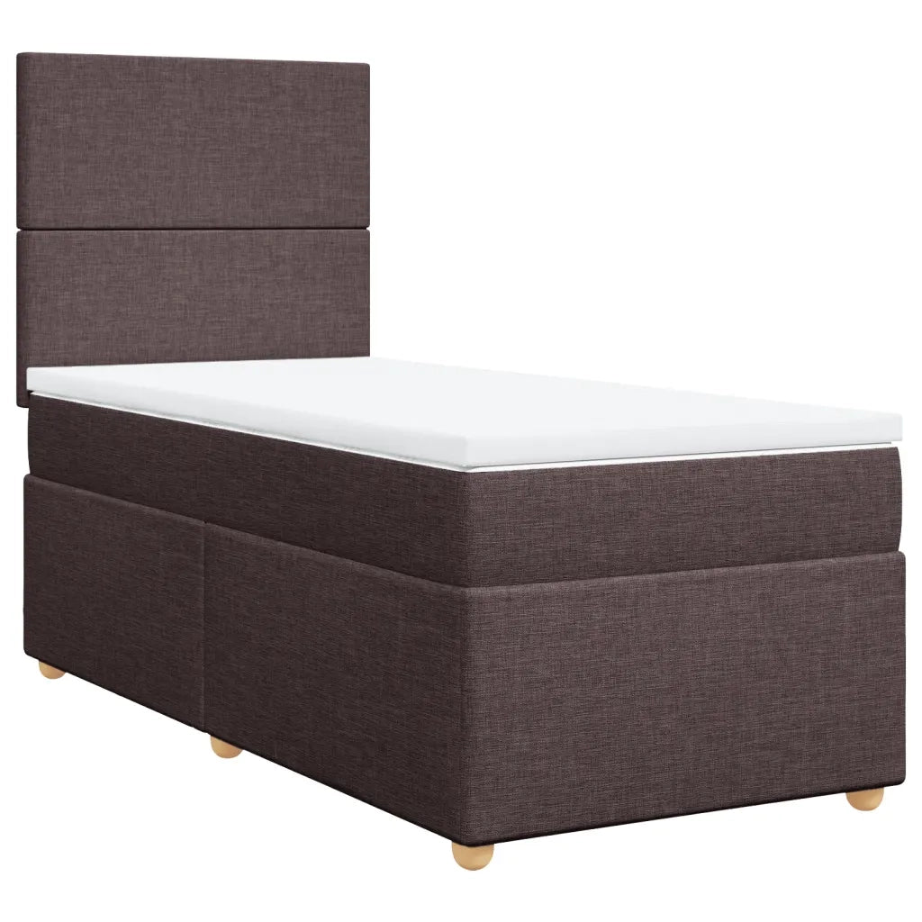 Giroletto a Molle con Materasso Marrone Scuro 90x190cm Tessuto 3291131