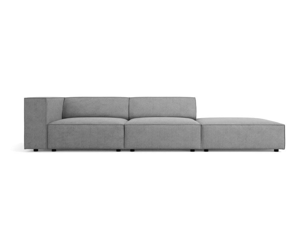 Cosmopolitan Design - Divano destro "Arendal" 4 posti in ciniglia con effetto a coste grigio scuro 