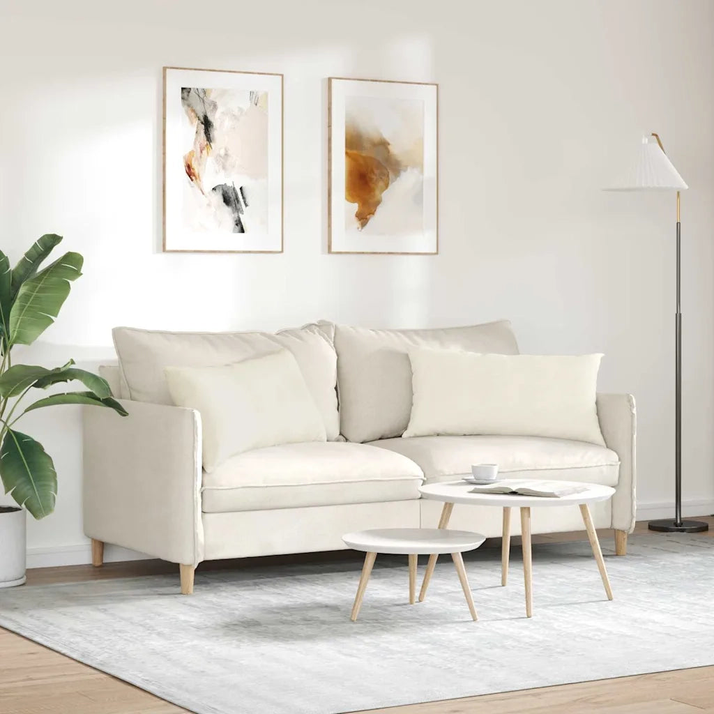 Cuscini da Divano 2 pz | Cuscini per sedie Crema 80 x 40 cm Tessuto in Cords