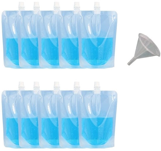 Set di 50 borse acqua reciclabili - Borse acqua leggere e sicure - Adatte per campeggio e festival - Borse acqua riutilizzabili 

Specifica: Set di 50 borse acqua