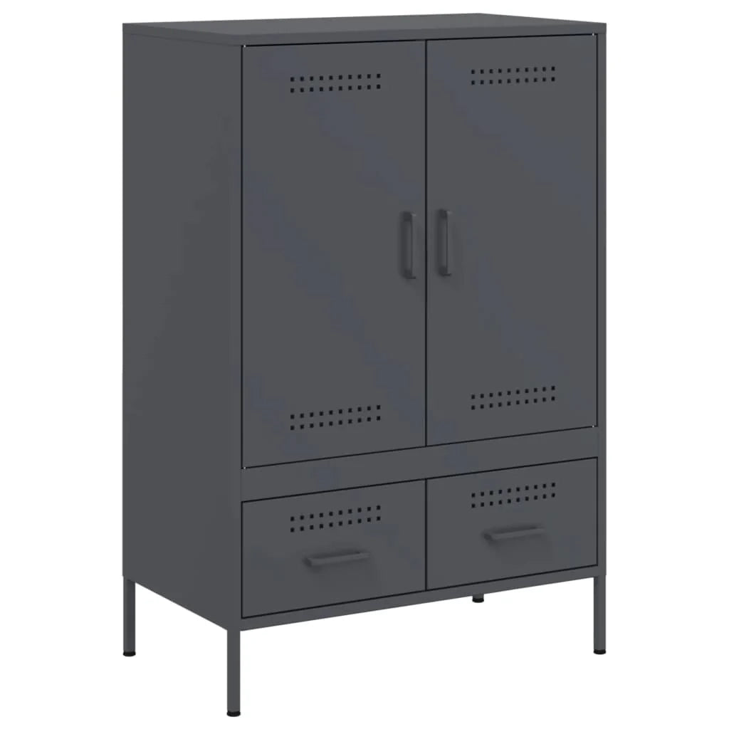 Buffet credenza cassettiera mobiletto mobile contenitore organizer cucina soggiorno salotto alto 68 x 39 x 101,5 cm acciaio antracite 02_0032207