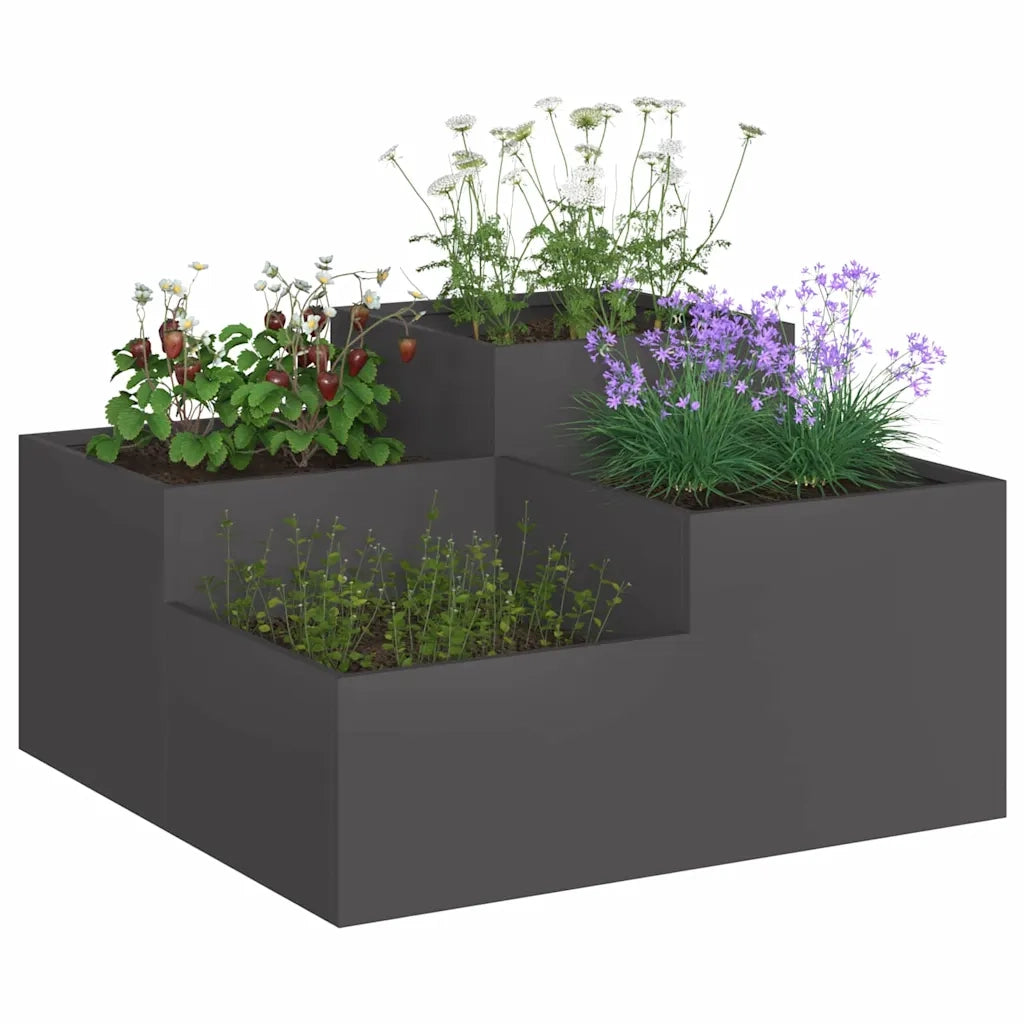 Vaso da giardino Nero 100 x 100 x 48 cm Acciaio