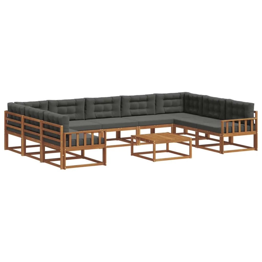 Set di divani da esterno 10 pcs Naturale e Antracite 3368200