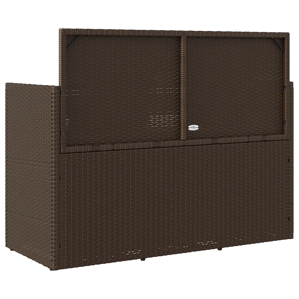 Panca da Giardino con Cuscini-Sgabello-Panca da esterno Marrone in Polyrattan 838107