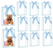 Set di sacchetti regalo 12 pezzi - Sacchetti in PVC trasparente - Borse riutilizzabili - Maniglie - Sacchetti di regalo per occasioni speciali - 15 x 24 x 8 cm - Progetto elegante - Sacchetti regalo