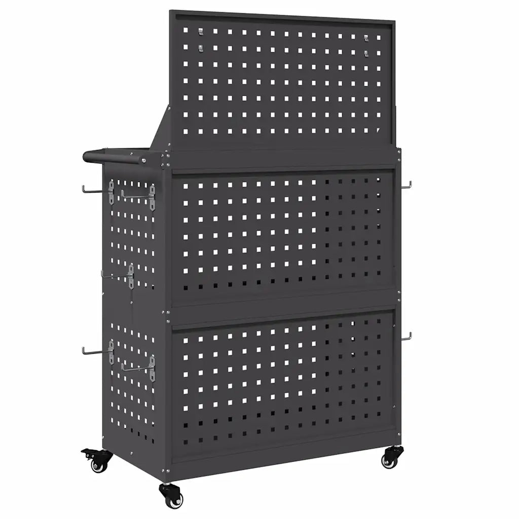 Carrello per Attrezzi con lo scaffale Nero 65 x 35 x 111 cm CFW9667007