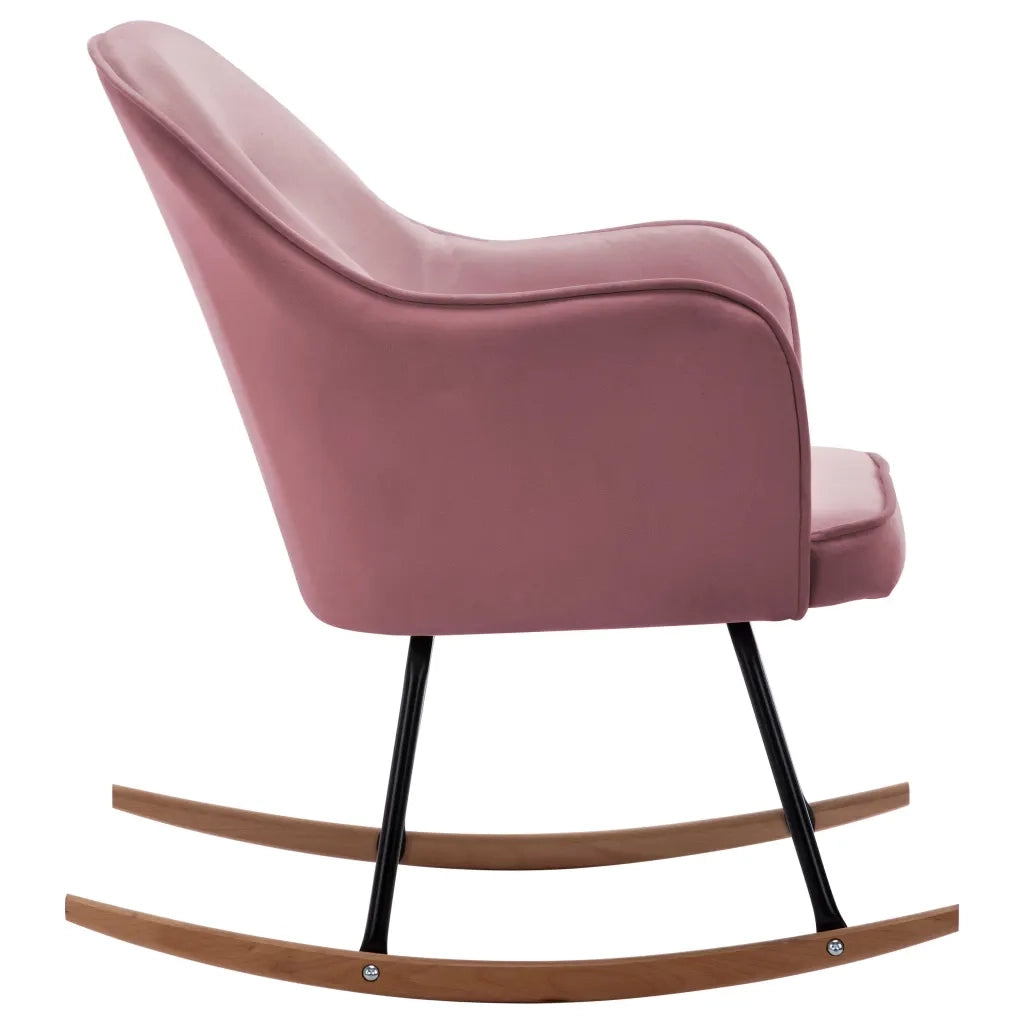 Sedia a Dondolo Rosa in Velluto cod mxl 51524