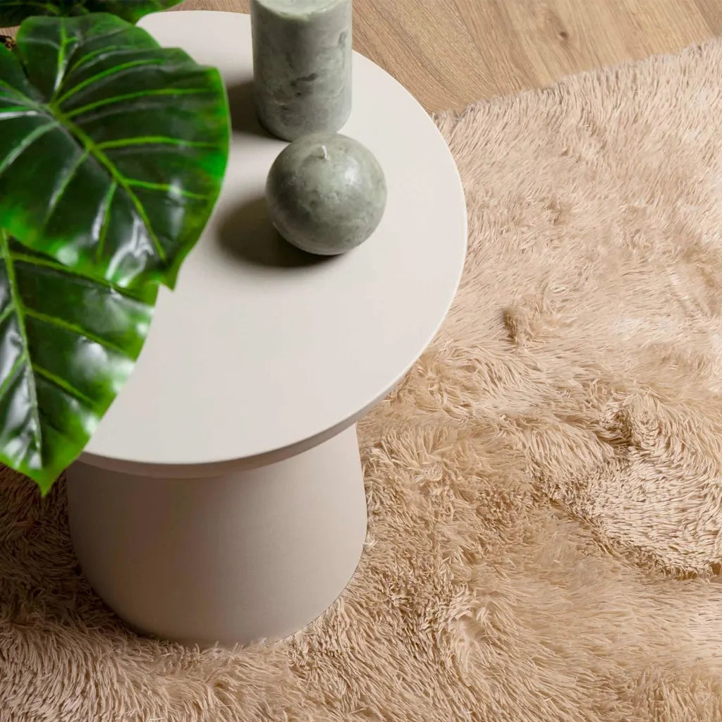 Tappeto Shaggy a Pelo Lungo NAVARRA Beige 200x200 cm poliestere