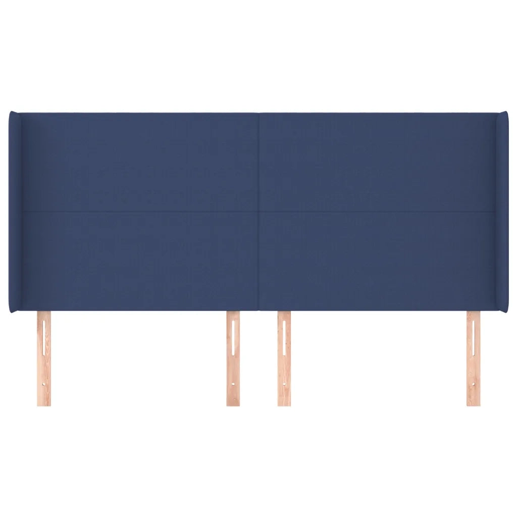 Testiera | Testata ad Orecchio Blu 203x16x118/128 cm in Tessuto