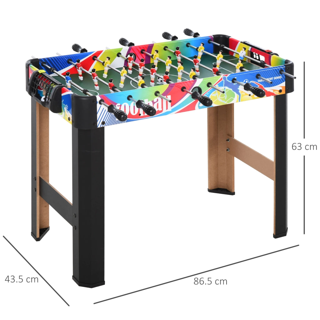 Calcio Balilla con 2 Tabelloni Segnapunti, in Legno, Acciaio Inox e Plastica, 86.5x43.5x63 cm, Multicolore