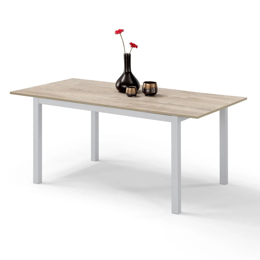 Tavolo da pranzo allungabile Quercia 110x70 modello GIOTTO MADE IN ITALY con allunga laterale 40 cm per sala da pranzo, cucina e soggiorno, design moderno