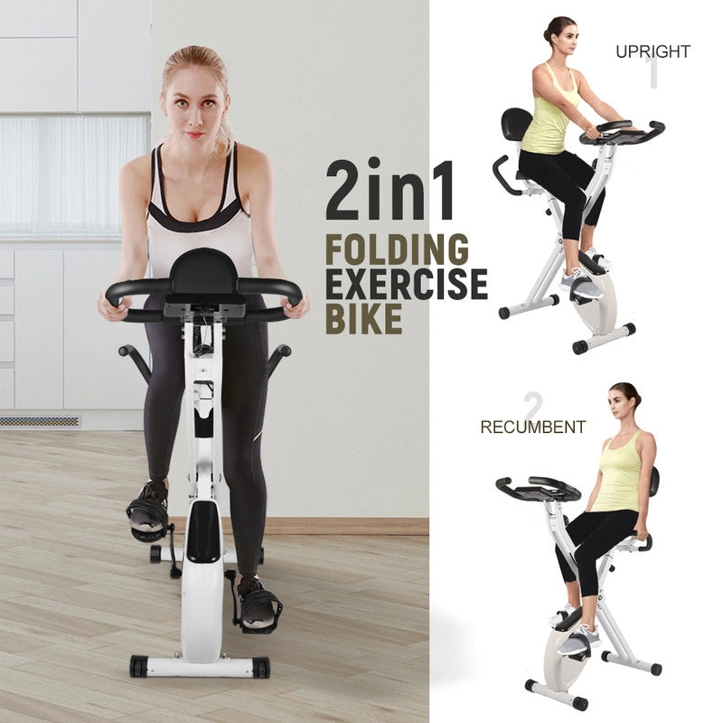 Cyclette pieghevole , resistenza magnetica a 8 livelli, sedile regolabile, con volano magnetico da 2,5 kg, silenziosa e liscia