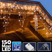 Trade Shop - Tenda Luminosa Natalizia 150 Led Con Flash Bianco Caldo 3mt Esterno Prolungabile -